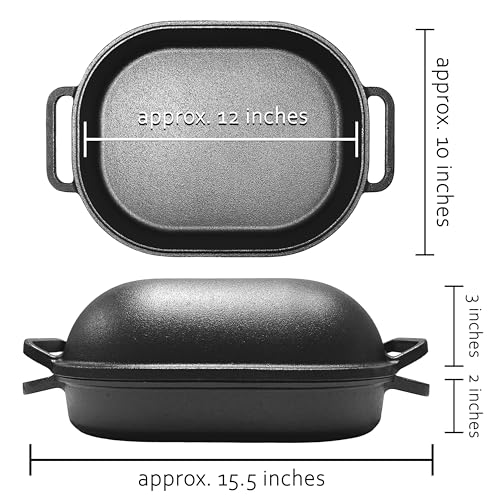 Large Heavy Duty Pre-seasoned Cast Iron Bread Loaf Pan V6167