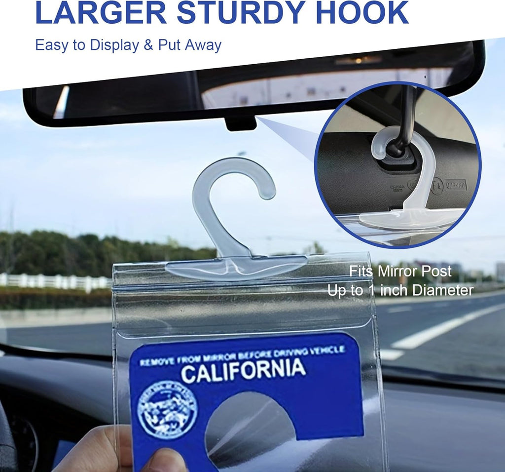 2 PCS Disabled Parking Permit PVC Protective Case with Hook (Transparent) M925
