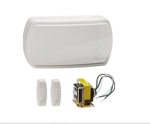 White Builder Chimes Kit with Two Lighted Pushbuttons D357