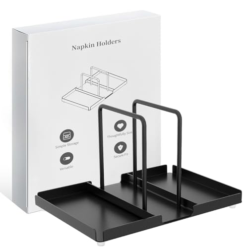 Black Metal Napkin Holder with Salt and Pepper Shakers Caddy E470515