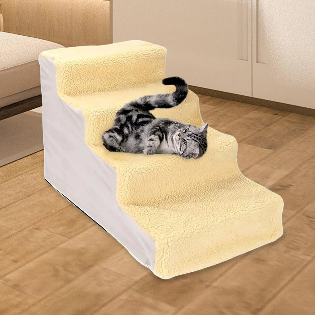Yellow Non Slip Detachable Washable Pet Stairs D4621