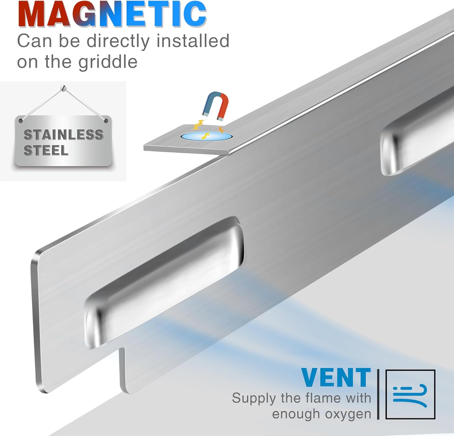 Silver Stainless Steel Wind Screen for 28 Inch Griddle H318339