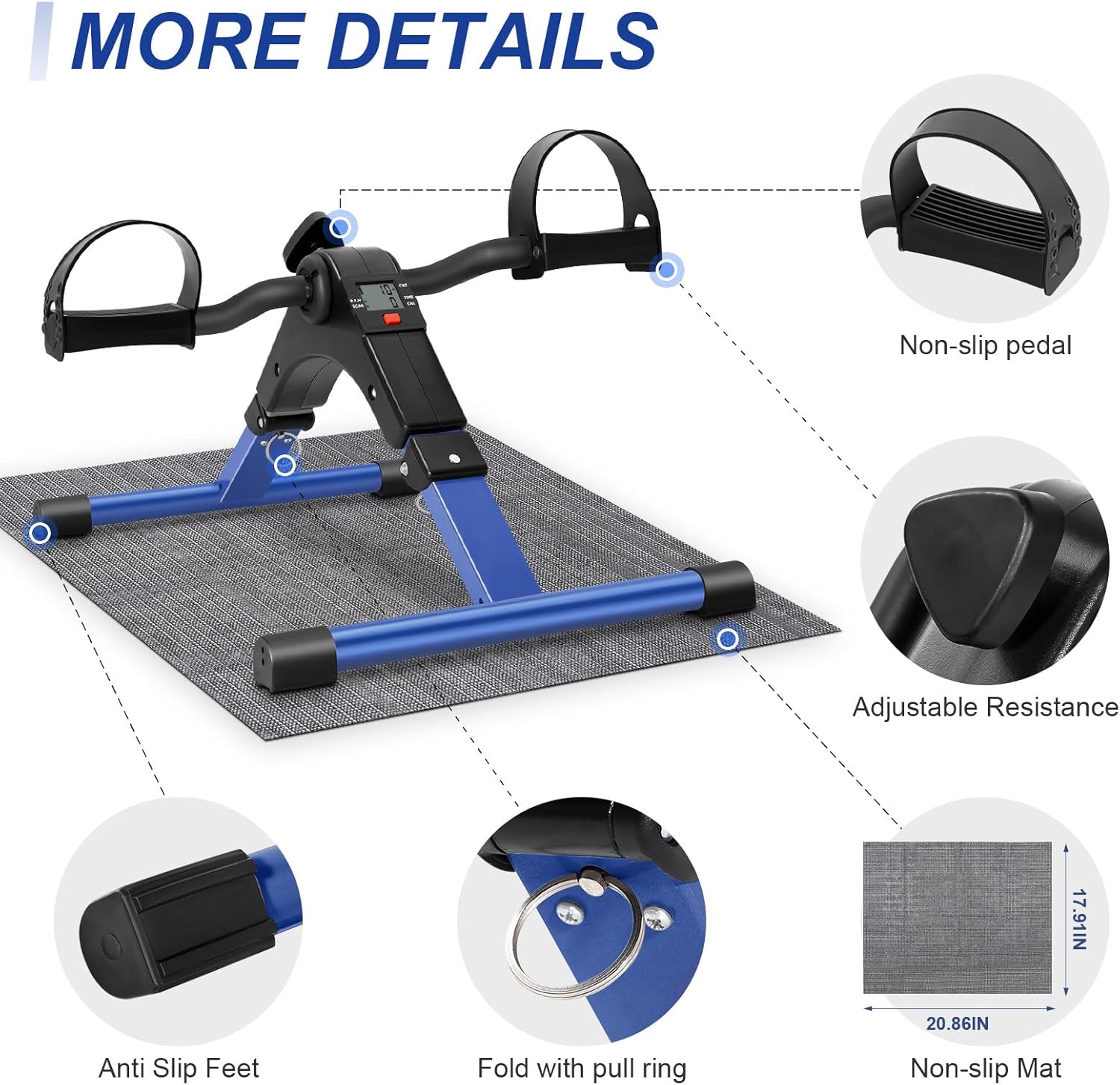 Folding Pedal Exerciser Under Desk Bike C229