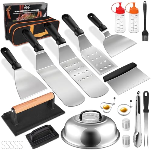24Pcs Grilling Accessories Set with Scraper, Enlarged Spatulas, Basting Cover R947522