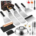 24Pcs Grilling Accessories Set with Scraper, Enlarged Spatulas, Basting Cover R947522