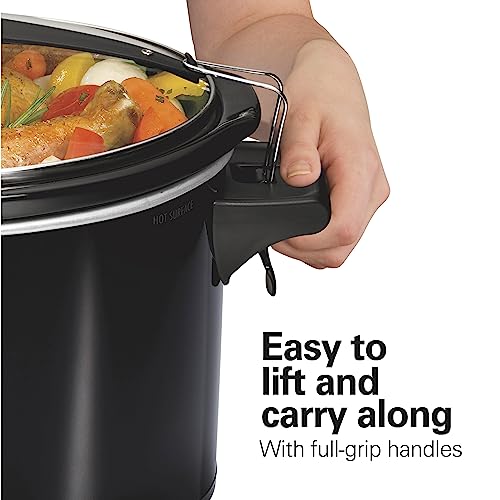 6-Quart Black Portable Slow Cooker B73027