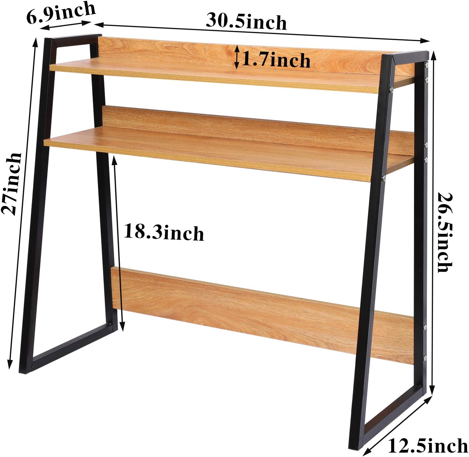 2-Tier Brown Wooden Bookshelf I3069