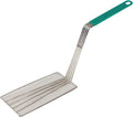 11" x 4-3/4" Rectangular Deep Fry Basket Press Heavy Duty Nickel Plated Iron with Green Coated Handle Q919383