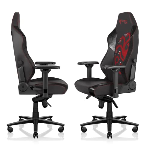 Black/White Leatherette Gaming Chair with 4D Armrests P429944