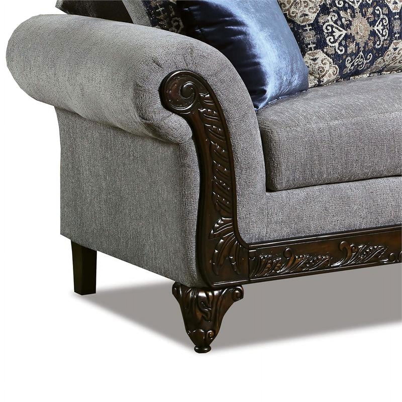 Gray Chenille 2-Piece Sofa Set J760516