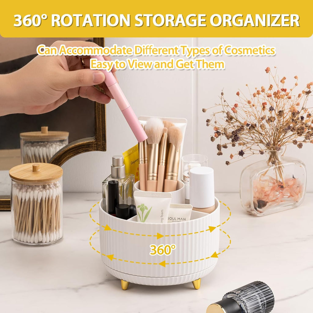 White Multi-angle Rotating Makeup Brush Holder U688