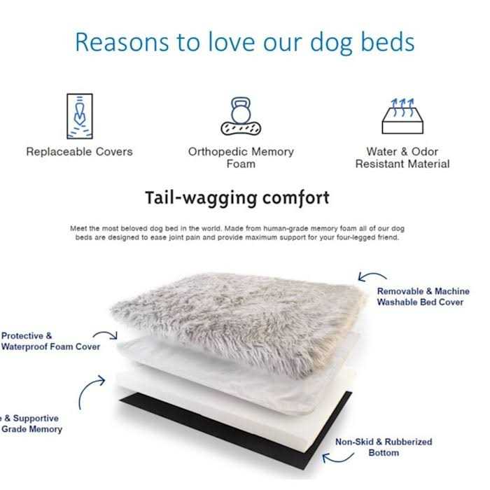 Faux Fur Orthopedic Dog Bed J132