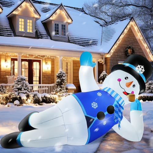 10FT Christmas Inflatables Snowman Outdoor Decorations with LED Lights J2926