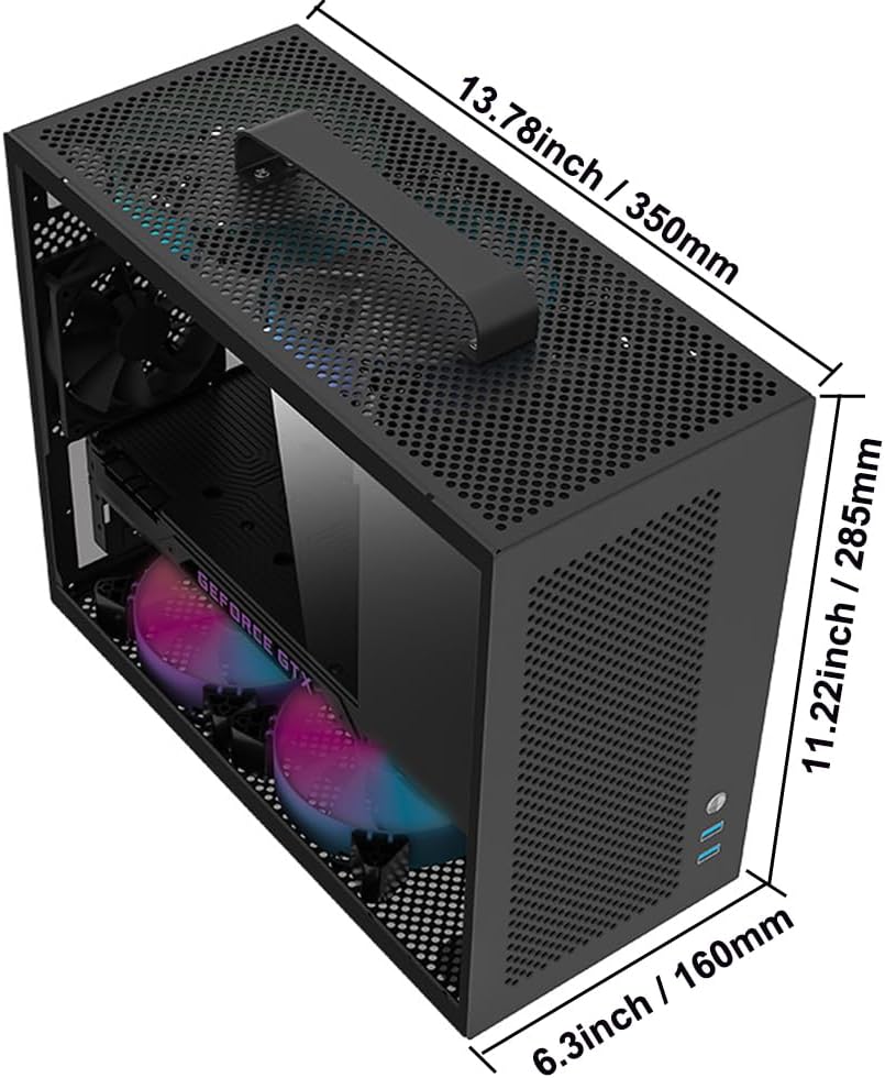 Micro ATX Case with Tempered Glass and 2X 120mm ARGB Fans B555