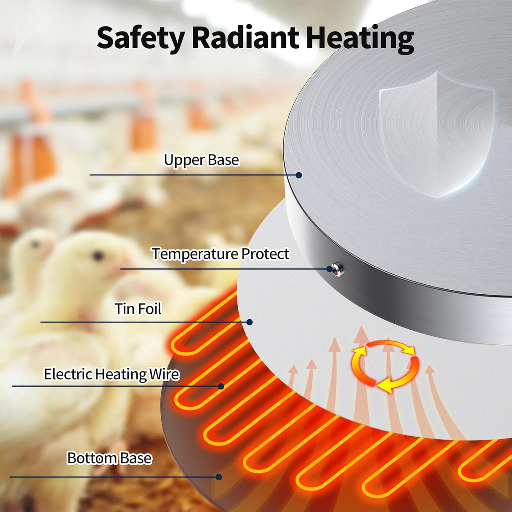 15 Inch 125W Heated Chicken Waterer Base with 10FT Cable G19431