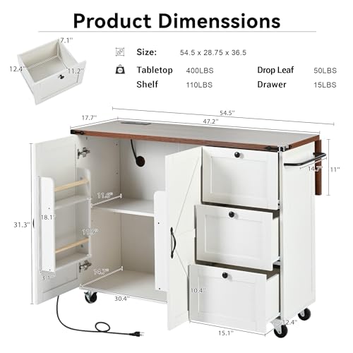 Black Rolling Kitchen Island Cart with Storage, 2 Drawers, 2 Cabinet Z5130