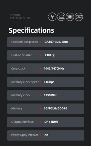 RTX 3050 6GB GDDR6 Graphics Card O26201