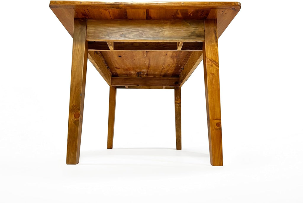 Solid Wood Rustic Farmhouse Dining Table with Breadboard Ends (5', Light Natural) A12274