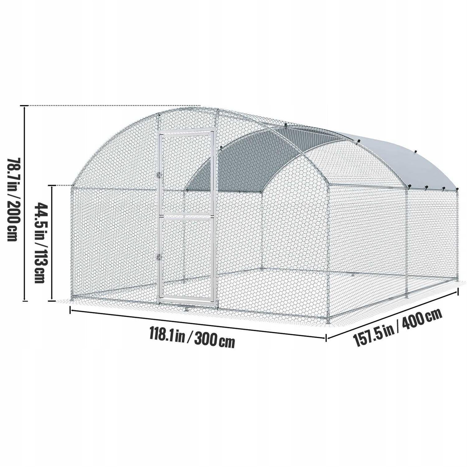 Large Metal Chicken Coop with Run Waterproof Cover L89909