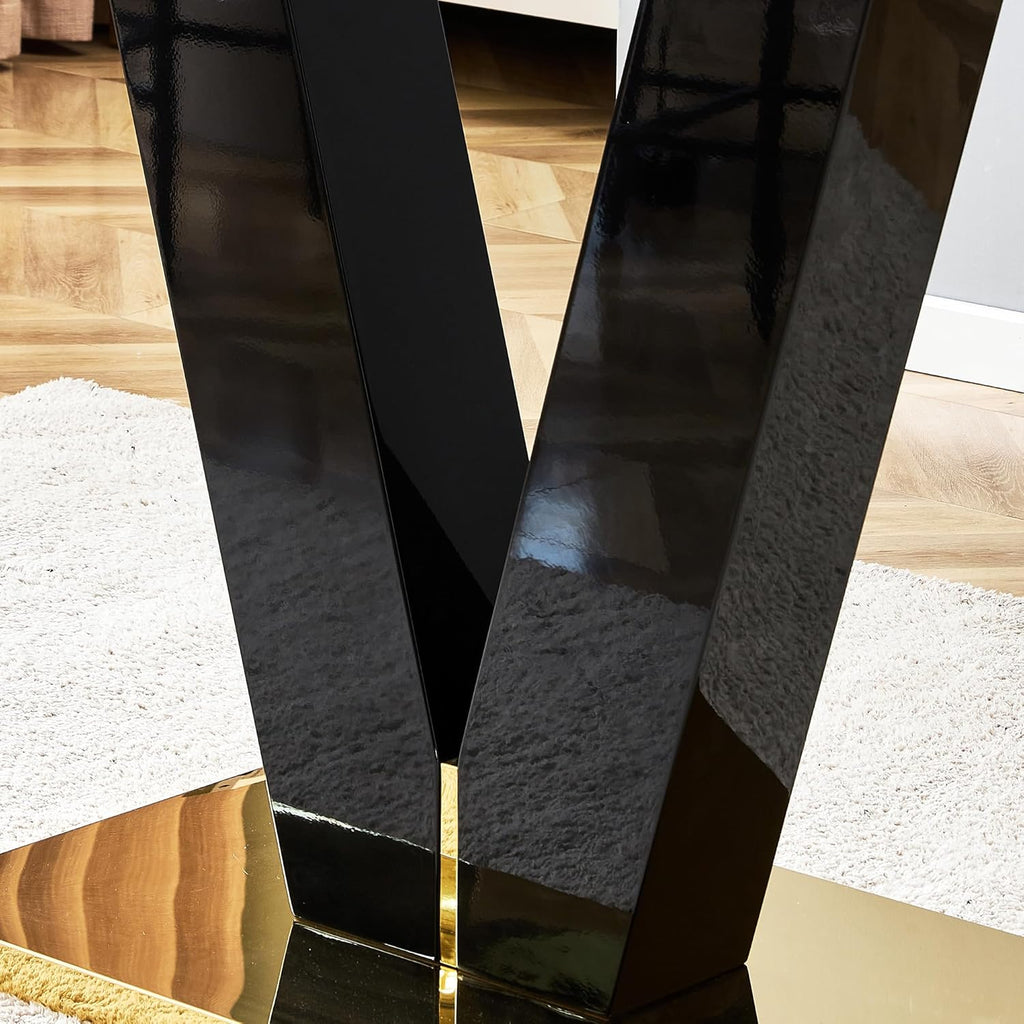 Large Rectangular Glass Dining Table with 0.4" Tempered Glass Top, 71'' x 39'' x 30 A6793