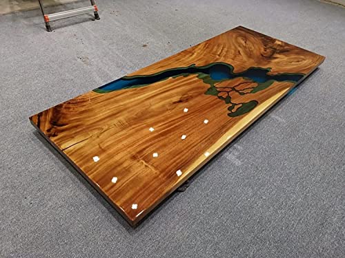 Large Live Edge Epoxy Resin Dining Table (16.5" Inches Tall, 36 x 20inches) X792