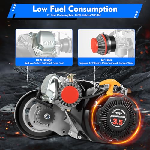 100cc 4-Stroke Single Cylinder Gas Motorized Bicycle Engine Kit (Chain) Z4545