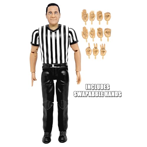 Counting & Talking Wrestling Referee Action Figure with Deluxe Articulation A7605