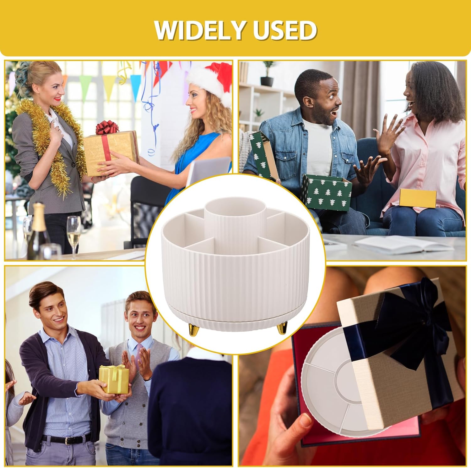 White Multi-angle Rotating Makeup Brush Holder U688