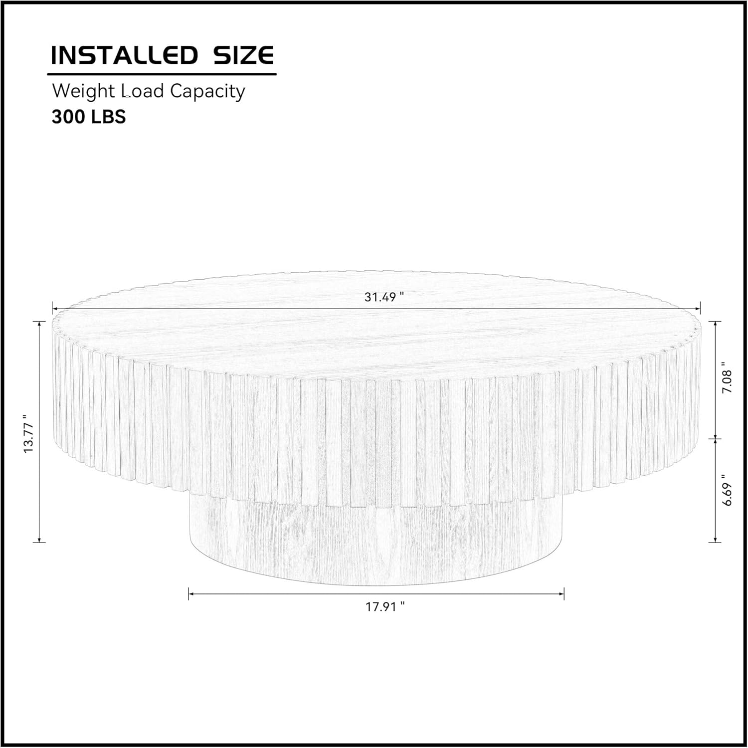 Walnut Round Coffee Table P135