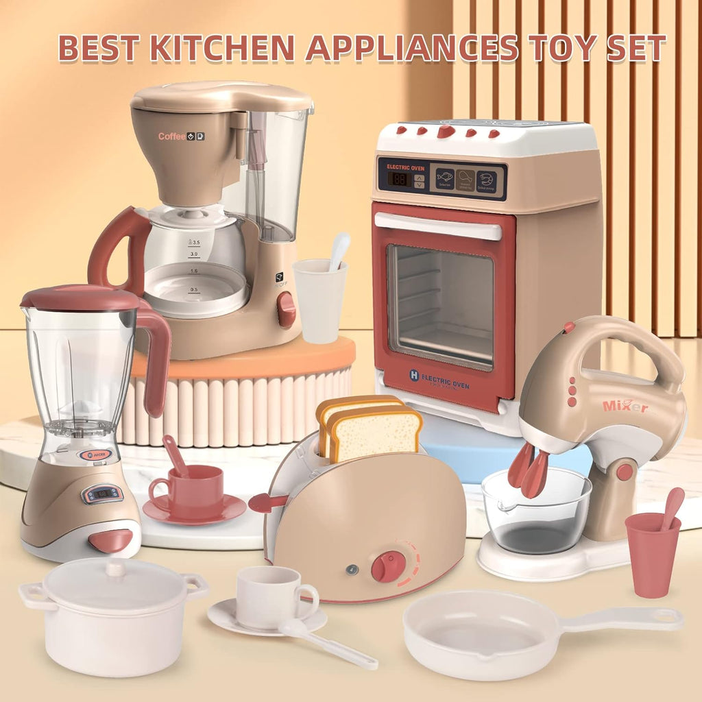 Toy Kitchen Set with Blender, Coffee Maker, Mixer and Toaster A2815