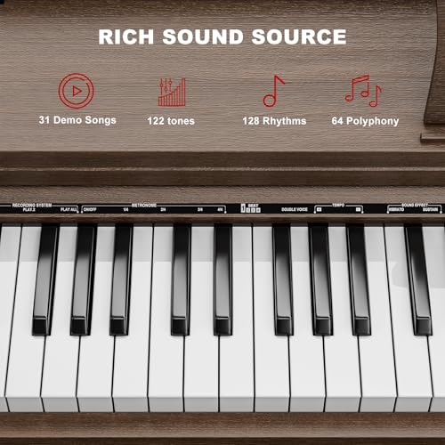 Black Full Size Weighted Key Digital Piano with Piano Bench, Stand, 3 Pedal D396