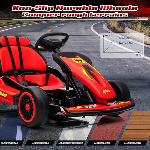 Red Electric Go Kart with EVA Tires, 400W, Max Speed 8.1 MPH C33289
