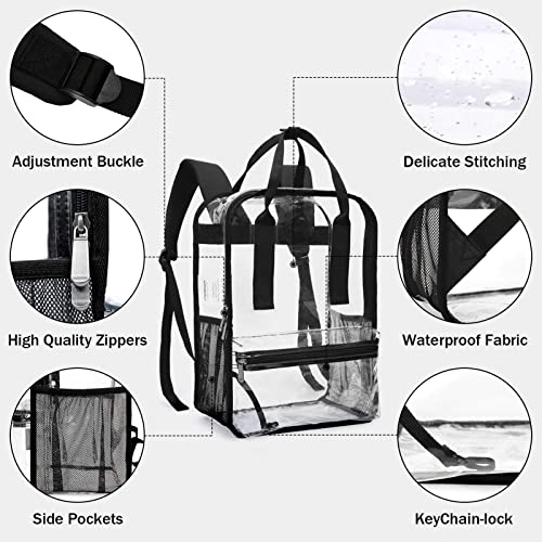 Clear Backpack Heavy Duty Transparent PVC See-Through Bookbags O4327