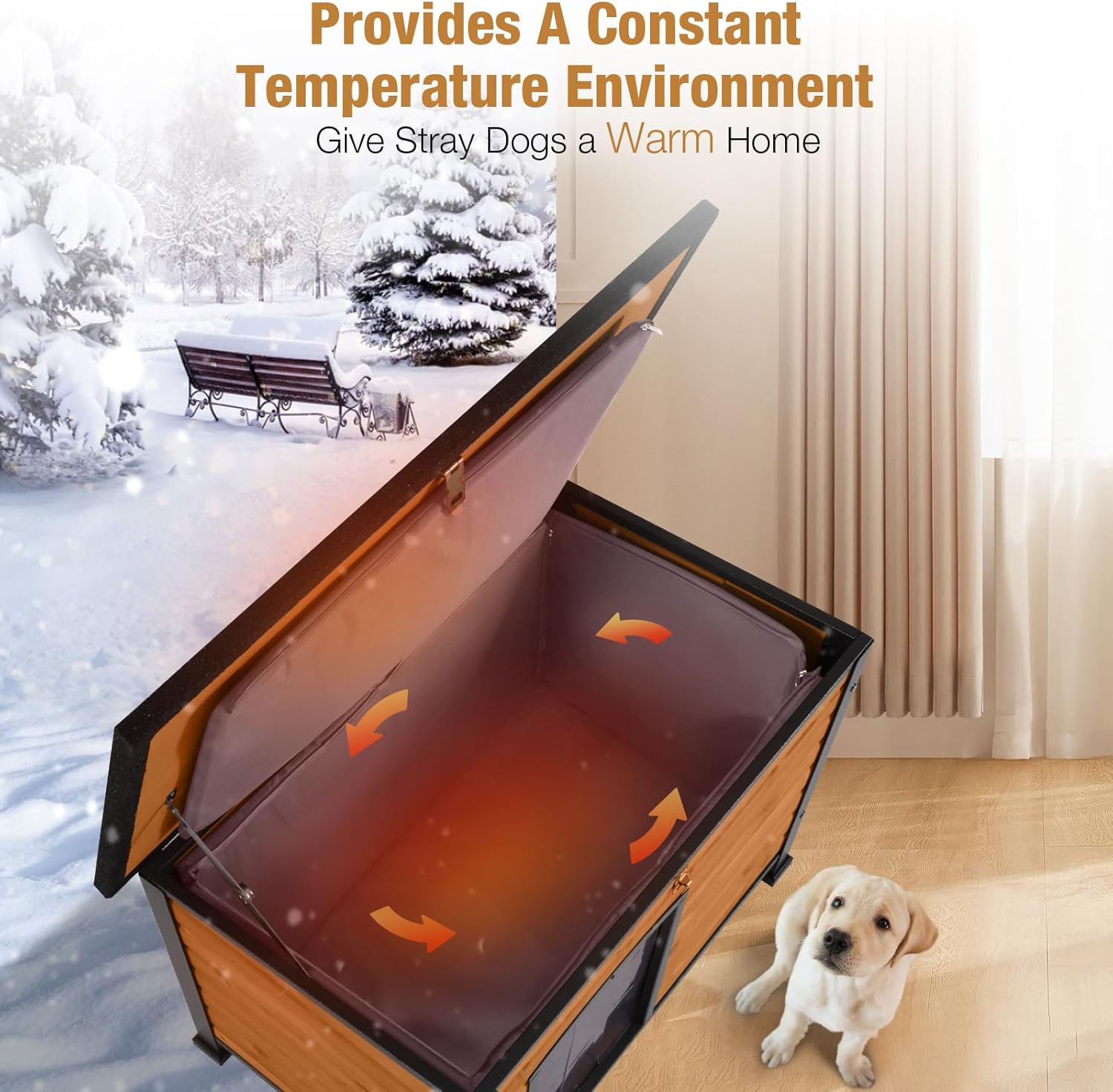 Insulated Dog Kennel with Elevated Floor J278