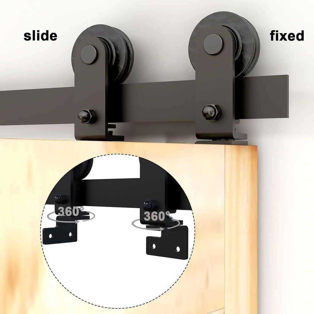3.5FT/42'' Bi-Folding Sliding Barn Door Hardware Kit Heavy Duty D920