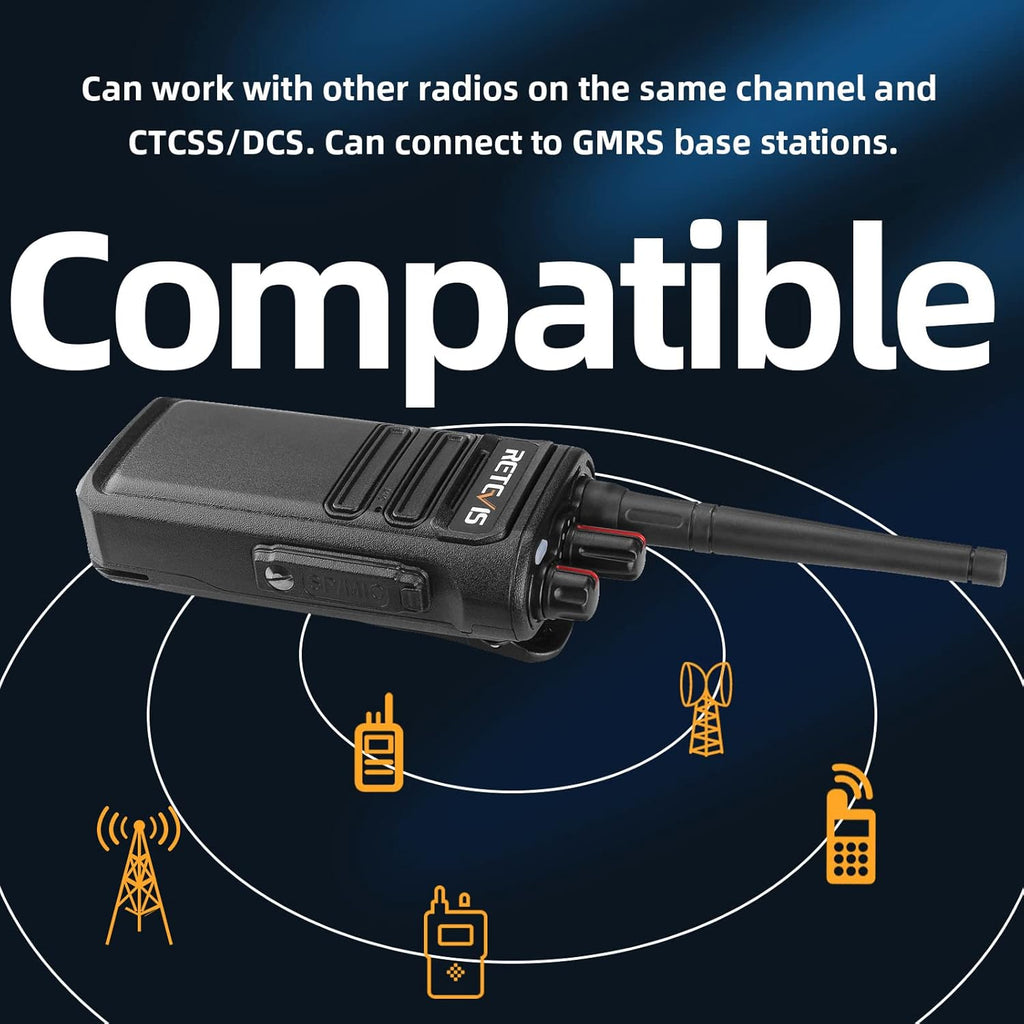 Waterproof GMRS Two Way Radios Rechargeable 1800mAh 2 Pack V57637