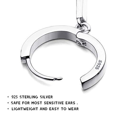 925 Sterling Silver Dainty Cross Huggie Hoop Earrings F26381