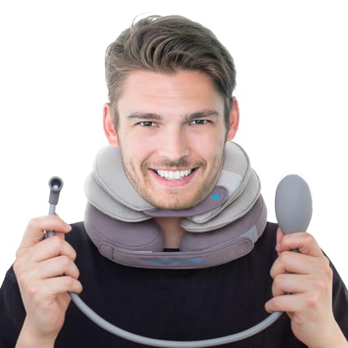 Cervical Neck Traction Device, Inflatable Neck Stretcher, Adjustable Neck Brace with Removable Air Pump F670
