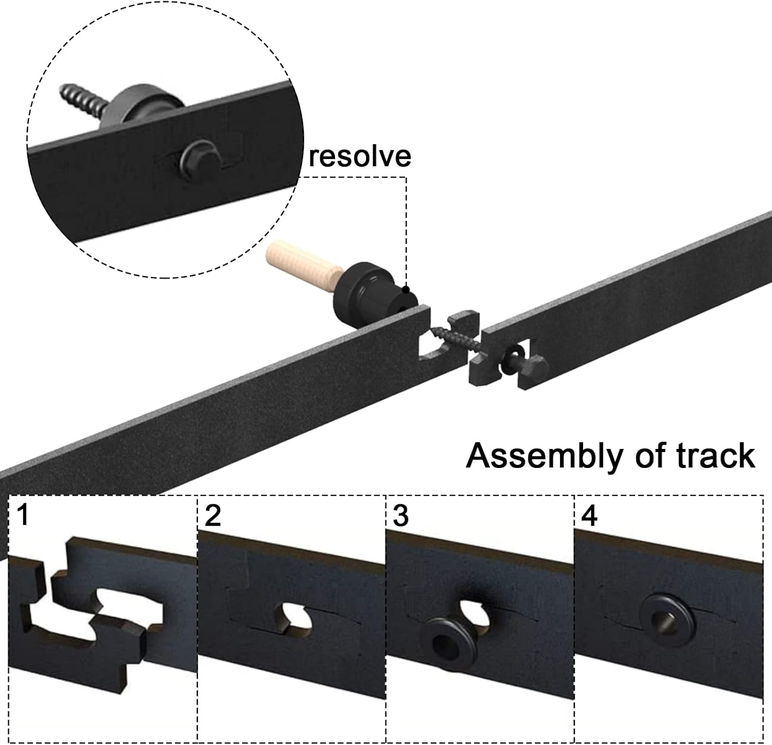 3.5FT/42'' Bi-Folding Sliding Barn Door Hardware Kit Heavy Duty D920
