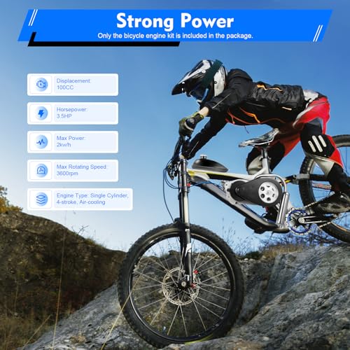 100cc 4-Stroke Single Cylinder Gas Motorized Bicycle Engine Kit (Chain) Z4545