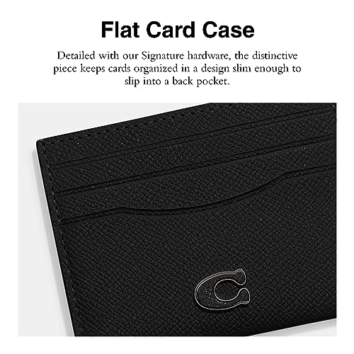 Flat Card Case in Crossgrain Leather, Chalk Y747