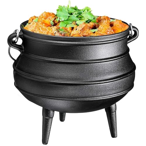 10 Quarts Pre-Seasoned Cast Iron Cauldron with Lid Q3851