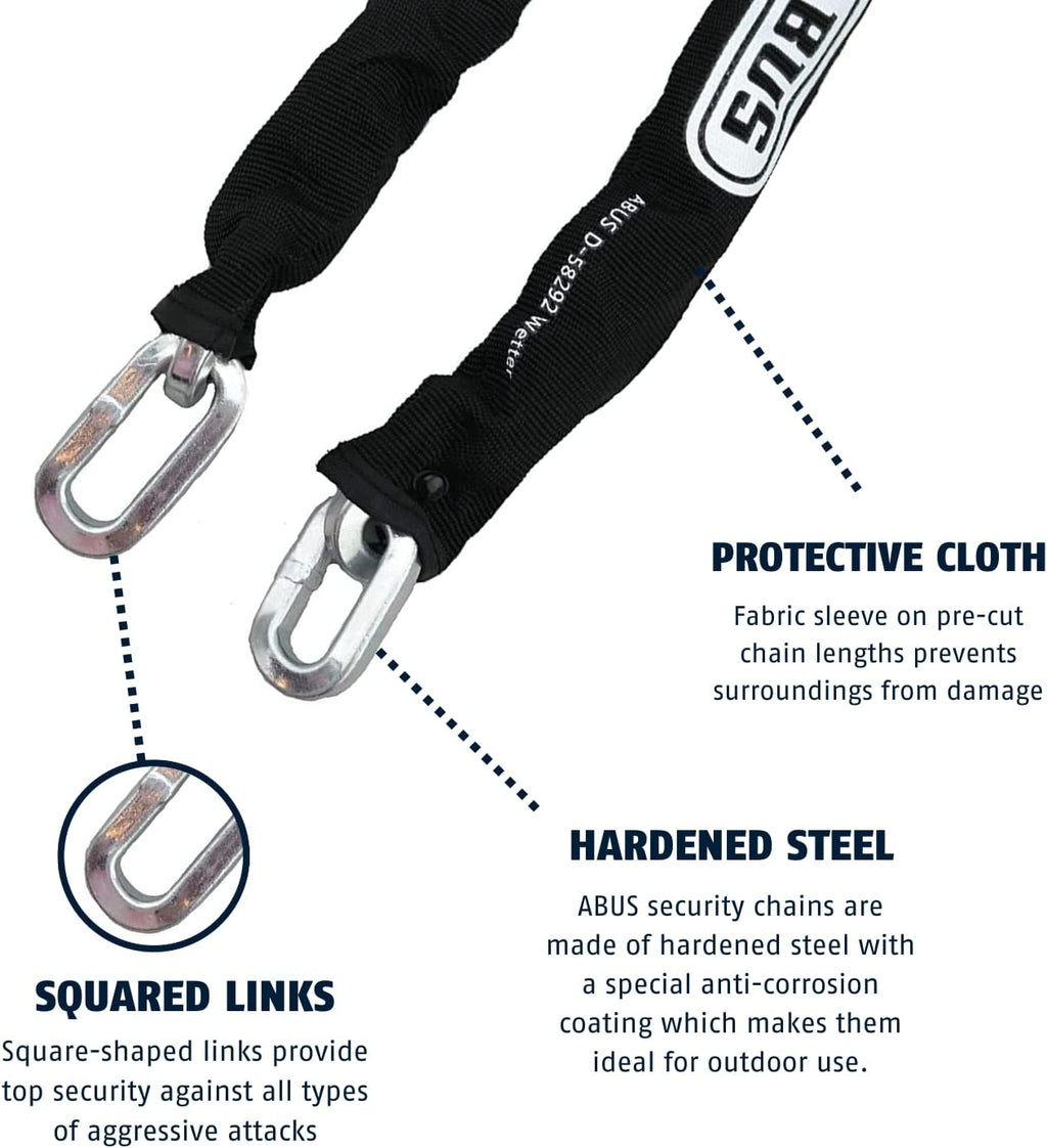 Hardened Steel 10 Foot x 3/8" Thick Square Security Chain U7012