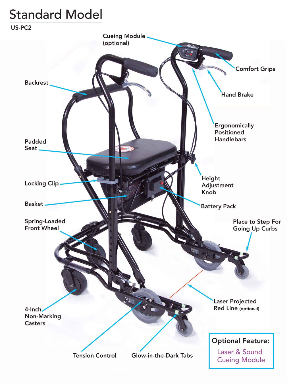 Standard 5-Foot 1 to 6-Foot 1 Walker X339