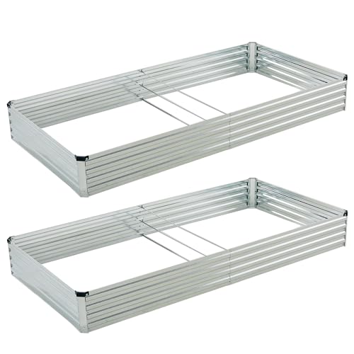 Silver Galvanized Raised Garden Bed S11340