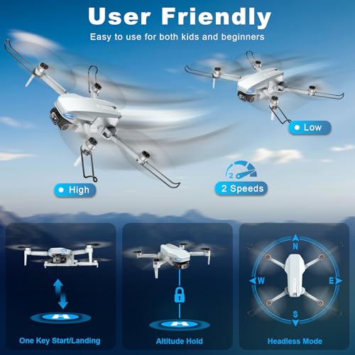 2K HD FPV Drone with Camera, Brushless Motor, Foldable W733