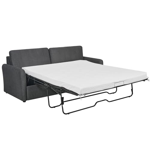 86.6" Queen Sleeper Sofa with Pullout Bed in Dark Grey K69380