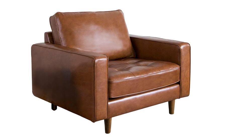 Camel Top-Grain Leather Armchair Z70073