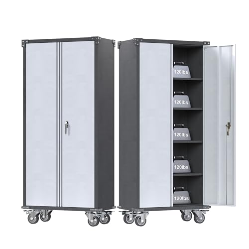 2 Doors Metal Locking Storage Cabinet with Adjustable Shelves D323550
