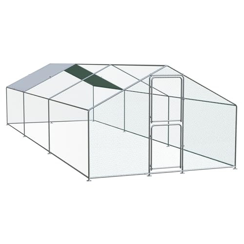 Large Chicken Coop for 30 Chickens with Waterproof UV Resistance Cover and Double Lockable Doors Q3214